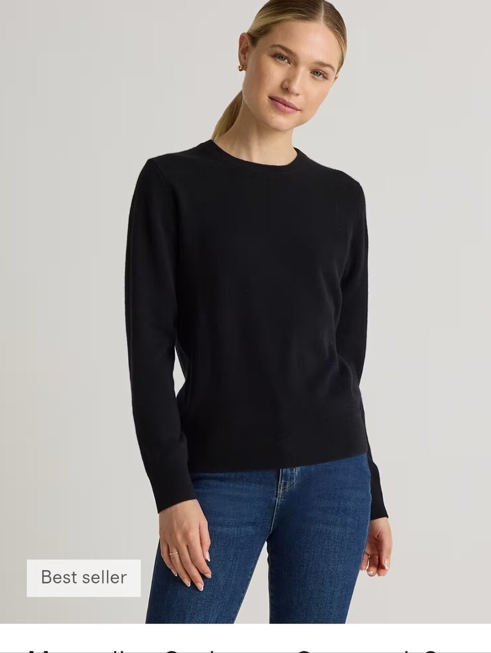Quince Womens Mongolian Cashmere Crewneck Sweater NWT True Navy Size L